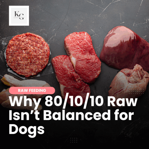 While the 80/10/10 raw feeding model may serve as a starting point for feeding fresh food, it is only a foundation and is insufficient on its own. Learn why.